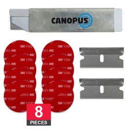 CANOPUS Circle Double Sided Adhesive Pads, Mounting Foam Tape, Made in USA, 5952 Roll, 8-PCs 2 in Diameter Circle Pack, with Box Cutter (1PC) and Razor Replacement (2PCs)