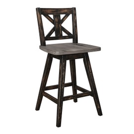Homelegance Barstool (Set of 2) Amsonia Counter Height Swivel Stool (2 Pack), Black