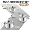 MICHELANGELO Stainless Steel Pot Set with Lids 1QT & 2QT