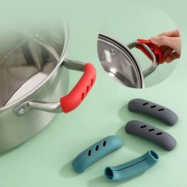 Cast Iron Handle Cover, 6pcs Pot Handle Covers, Silicone Pot Handle Earmuffs Silicone Pot Cover Silicone Holder Pot Ear Clip Pot Holder Sleeves