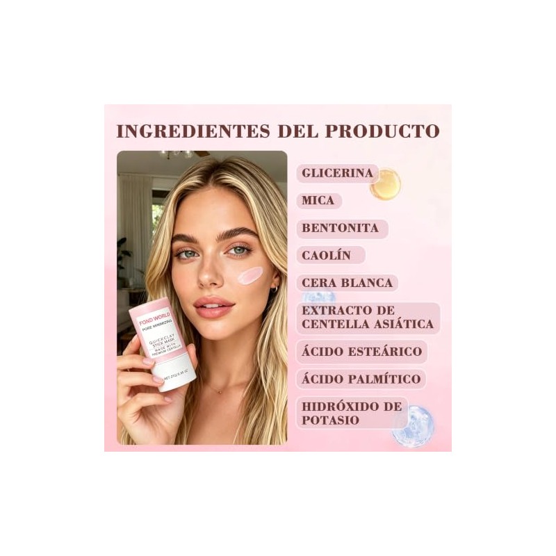 3PC Mascarilla de Arcilla en Barra con Centella Asiática,Poremizing Quick