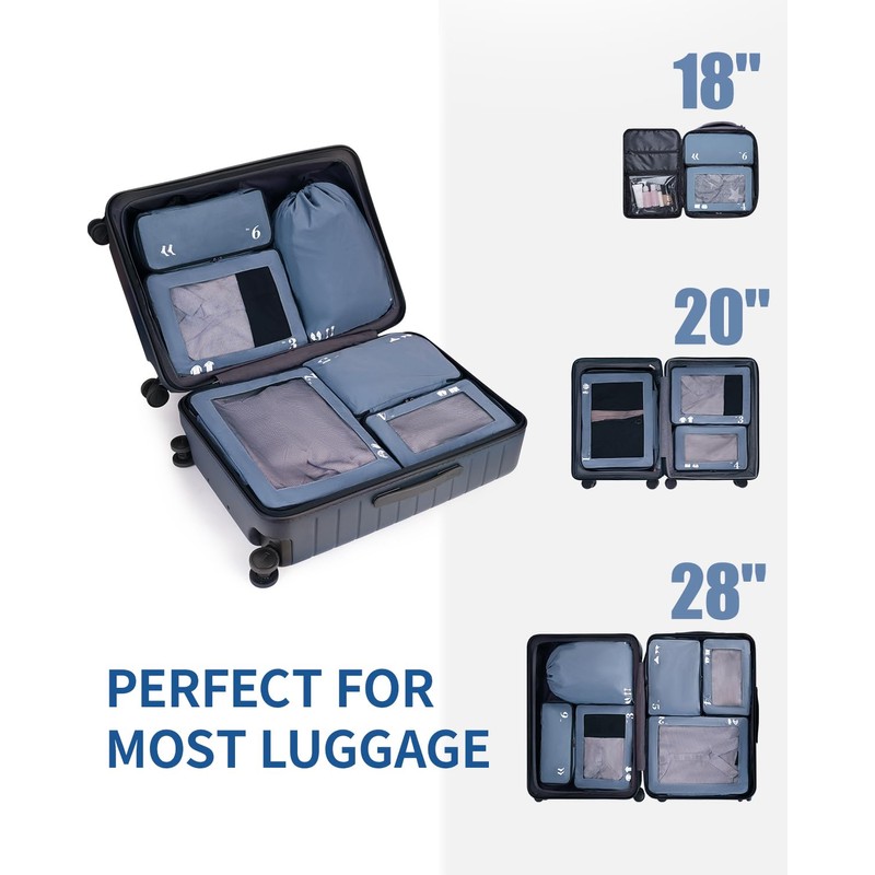 ECOHUB Travel Pouch, Travel Compression Bag, Convenient Goods, 7-Piece Set,