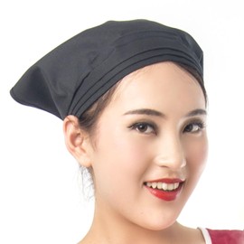 [Waddllllleo] Triangular Width Triangular Width Adult Stylish Triangle Cloth Adult Rubber Lace Cap Triangle Width Restaurant Bandana Restaurant Bandana Triangle Cloth with Rubber, Black, Free size