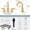 Gold Bathroom Faucet 2 Handle 8 Inch Deck Mounted 3