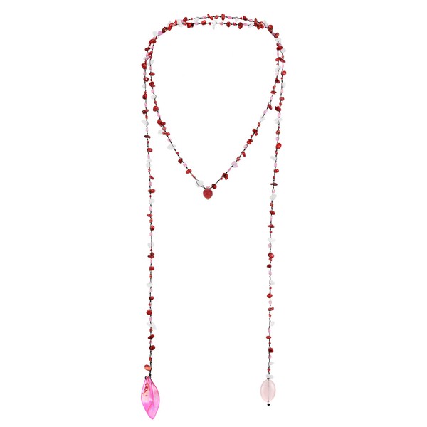 AeraVida Trendy Wrap Around Layers of Mixed Stones on Cotton