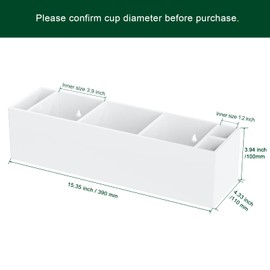 BOSSCASA Triple Cup Holder with Marker Slot, Party Cup Dispenser Acrylic Cup Organizer Mark Your Cup and Drink Up Caddy Modern Bar Counter Decor, White