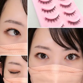 Kagonekodo False Eyelashes (NS-12) (Ultra Fine Black Axis NS-12, Black, 5 pairs, Natural Short Curl, 0.1 - 0.3 inch (2 - 7 mm) NS-12