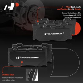 A-Premium Front and Rear Ceramic Disc Brake Pads Set Compatible with Select Infiniti and Nissan Models - Q50 2014-2022, Q60 2014-2015/2017-2022, 370Z, G37, QX70, Q70, FX50, M37, M56, Z, Q70L, 8 Pcs