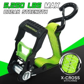 Starleaparts Motorcycle Tie Down Strap (4PK 1.5INX8FT) - 5,250lb Break Strength, Premium R...