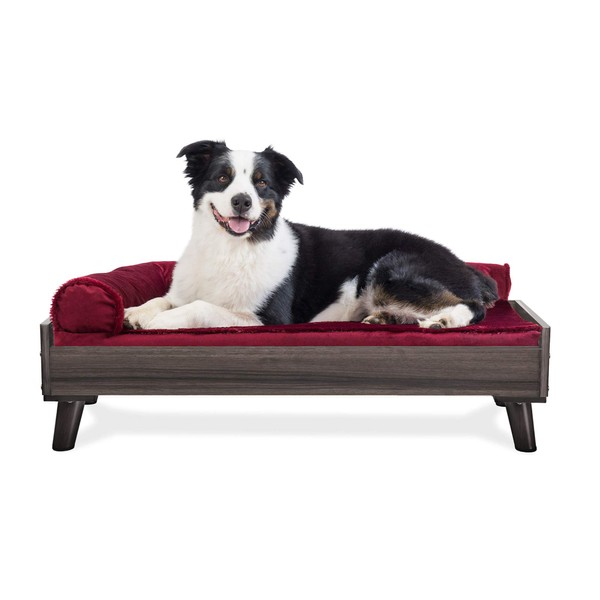 Furhaven Elevated Dog Bed Frame for 36" x 27" Large Dog Beds, Easy Assembly - Mid-Century Modern Bed Frame - Gray Wash, Large