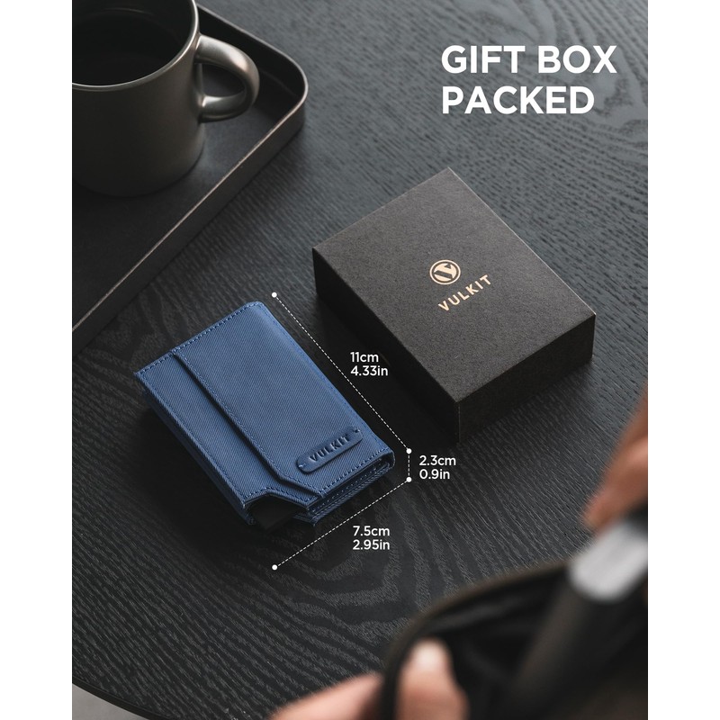 VULKIT Mens Wallet for Max.12 Cards with Pop-Up Credit Card