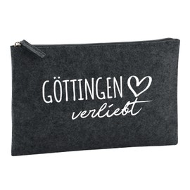 Huuraa Kulturbeutel Göttingen verliebt Geschenk 1 Liter Charcoal Filz Göttingen Geschenkidee