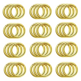 Wanfoou Pack of 40 Carabiner Round 28 mm, Round Carabiner Hooks Metal Small Carabiner Hooks O-Ring Carabiner Gold Spring Split Rings for Keys, Bags, Handbag and DIY Crafts (Golden)