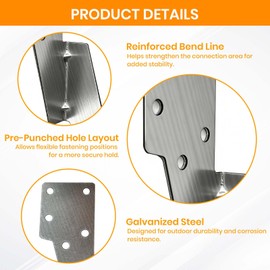 Hurricane Ties for Rafters, 30 Pcs 18-Gauge Galvanized Hurricane Straps & Rafter Ties, Structural Connectors for Roof Truss and 2X Deck Joists
