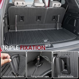 JOULARISE Cargo Mat Backrest Mats for 2024 2025 GMC Acadia 6/7 Seats Accessories, All-Weather TPE Protector Cargo Liner Trunk Mat Seat Back Covers (24-25 6/7 Seats-3rd Row Backrest Mats&Cargo Mat)