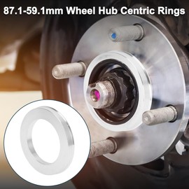 TUCKBOLD Car Wheel Hub Centric Rings Durable Wheels Center Shaft Shock Absorbing Hubrings Silver Tone 4 Pcs OD 87.1mm to ID 59.1mm Aluminum Alloy