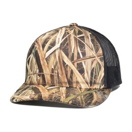 Pacific Headwear Standard Camo Snapback Trucker Cap, Shadow Grass Blades/Light Charcoal