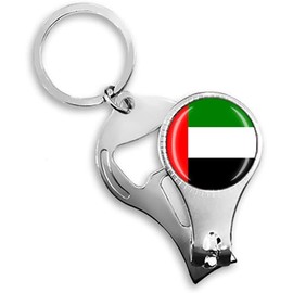 Abrebotellas de cerveza con bandera de los Emiratos Árabes Unidos, cortaúñas, metal, cristal, llavero de viaje, regalo, accesorios