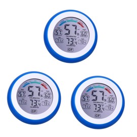 Kisangel 3pcs Digital Thermometer Mini Temperature Gauge Outdoor Thermometer Multi-Functional Hygrometer LCD Round Home Temperature Gauge