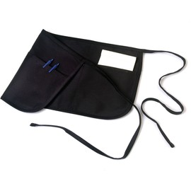 Chef Revival 605REV-BK Poly Cotton Reversible Waist Apron with 3 Pockets, 12 by 24-Inch, Black