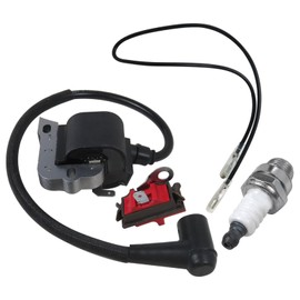 GRABOTE New 544018401 Ignition Coil Module for Husqvarna Chainsaws 50/51/55/61/254/257/261/262/266/268/272 503901401 with L7T Spark Plug and 503717901 Switch