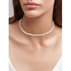 Pearl Necklace for Women Girls Faux Pearl Choker White Pearl Necklace for Weding Birthday Anniversary (A)