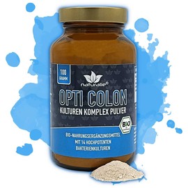 Naturalie® - Opti Colon® - Bacterial Cultures Complex Organic | 14 Bacteria Strains with Bifidobacteria and Lactobacillus | Organic Quality with Organic Inulin | 16 Billion Controlled Organic |
