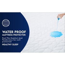 AVENAT Mattress Protector Waterproof Quilted 4 Layer 30cm Deep Pocket Fitted Sheet Style Extra Soft Noiseless & Breathable Double bed Mattress Cover Waterproof Mattress Pad (Super King 180x200x30)