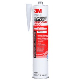 3M 3M Marine Adhesive Sealant Fast Cure 5200 (06520) Permanent Bonding and Sealing for Boats and RVs Above and Below the Waterline Waterproof Repair, White, 10 fl oz Cartridge