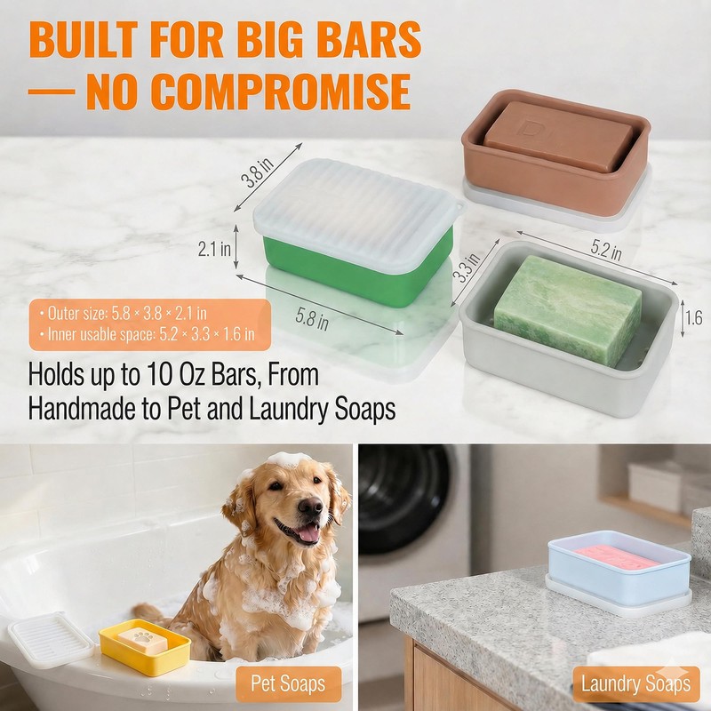 AIMAIAIMAI Extra Large Travel Soap Case fits Duke Cannon 10