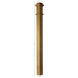 Amish Made 4075 Red Oak Plain Box Newel Post