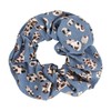 Jumbo Denim Scrunchie (Light Blue Gold Leopard)