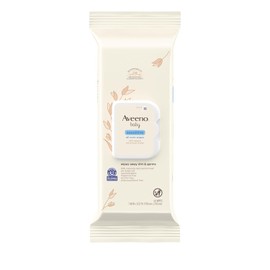 Aveeno Baby Toallitas sensibles con aloe y extracto de avena natural para cara, parte inferior, manos y cuerpo, pH equilibrado, hipoalergénico, fragancia, sin fenoxietanol y alcohol, 64 unidades por