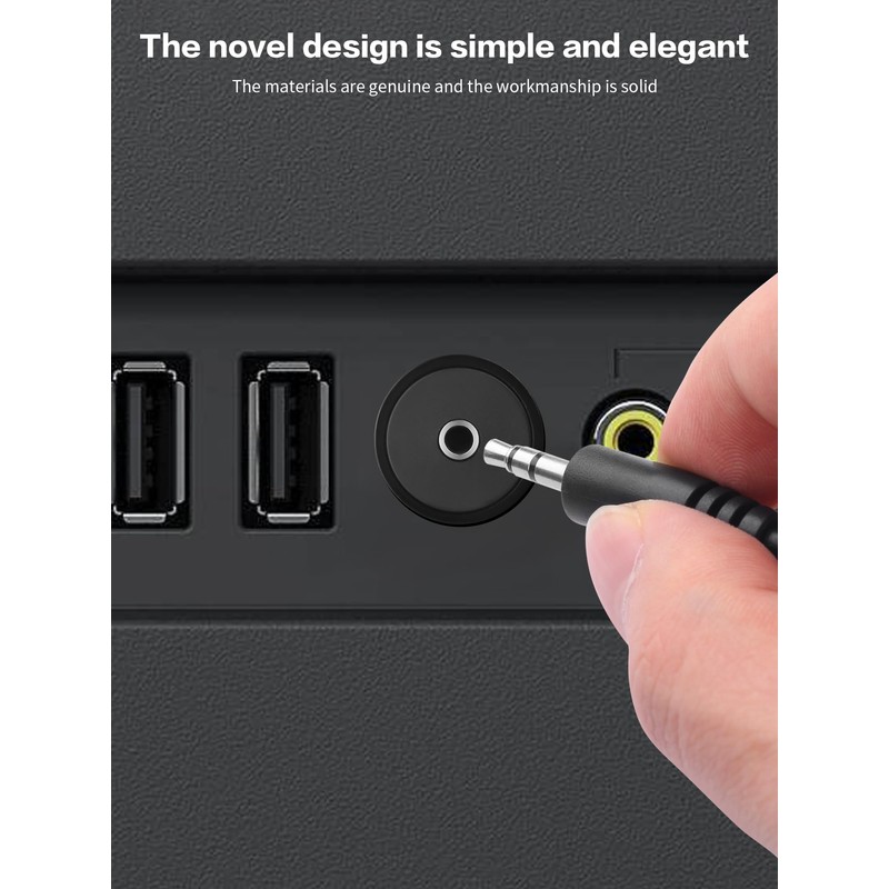 YACSEJAO D-Type 3.5mm TRS Panel Mount Cable, 18CM (M-F)