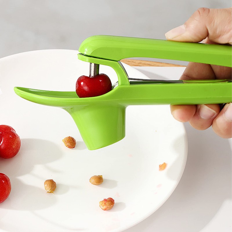 Cherry Pitter, Cherry Stoner Remover with Stainless Steel Rod, Olive