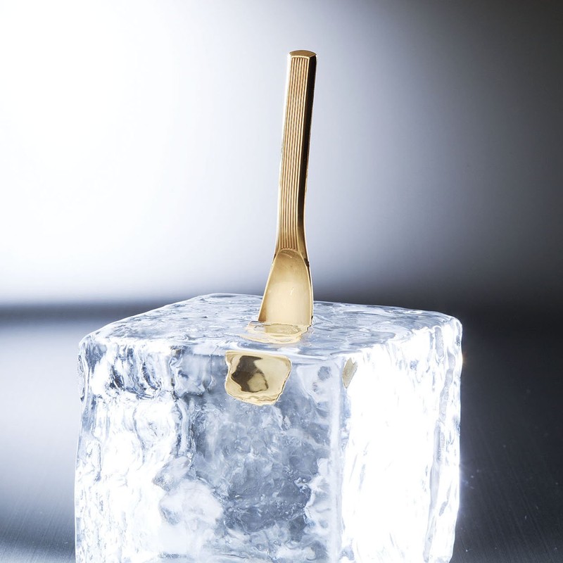 Pure Copper Stripe Line Ice Cream Spoon