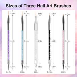 Nail Art Brushes 5PCS Nail Brush Set with Liner Brush and Dotting Pens for Home and Professional Salon Use