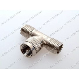 Unbranded/Generic 2 PCS Mini UHF Male Plug to 2x Mini UHF Female Jack T Splitter Adapter Converter