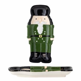 Bloomingville Feast Serving Plate in the Shape of a Nutcracker in the Colour Green Made of Stoneware, Dimensions: 27 x 3 x 13 cm (L x H x W)