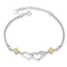 Silver Thunder Bracelet, Women's Birthstone Bracelet, 925 Silver, Hypoallergenic, High Quality Zirconia, Birthday, Wedding, Anniversary, Valentine's Day Gift