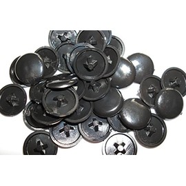 Plastic Black Press-Fit Pozi Screw Head Covers Caps, Pack of 50