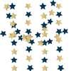 Mefuny 30 Feet Navy Blue Gold Party Decorations Paper Star