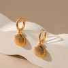 Gold Shell Starfish Earrings for Women Chunky 14k Gold Plated