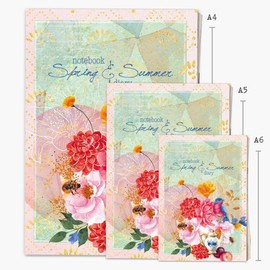 Daphne's Diary Notizbuch-Set mit 3 Stück Frühling und Sommer | 3 farbenfrohe, inspirierende Notizbücher mit liniertem Papier (A4, A5, A6) | Perfekt für all Ihre kreativen Ideen, Notizen und Pläne |