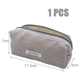 JJHXM Pencil case, pencil case, pencil case, corduroy fabric, pencil case with practical zip, pencil case black, pencil case teenager, study pencil case for school, gray, Grey