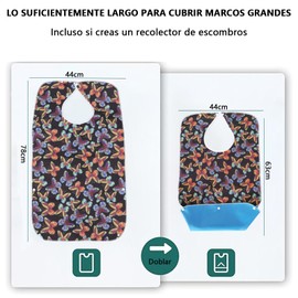 TPOUIDD Paquete de 3 Baberos para Adultos, Baberos Reutilizables para Comer para Adultos con Recolector de Migas, Impermeables, Duraderos y Fáciles de Lavar (Tamaño grande)