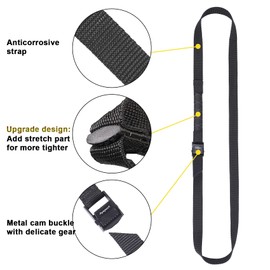 Ayaport Lashing Straps with Buckles (Add Stretch Part - Designed for Tighter) Adjustable Cam Buckle Tie Down Cinch Strap for Packing Black 4 Pack