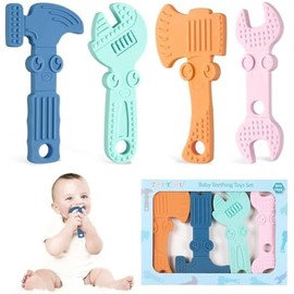 TYRY.HU Juguetes para la dentición de bebés, mordedores de silicona sin BPA, mordedores molares para bebés, alicates con llave inglesa para niños y