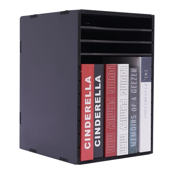 SNKOURIN Vertical Desktop Sorter, 11 Compartment Wooden Mail Organizer, Construction