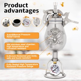 350ml Chinese Popcorn Popper - Stainless Steel Mini Popcorn Maker with 2 Durable Cotton Bags - Retro Design, Suitable for Family Gatherings, Picnics, and Retro Decorations